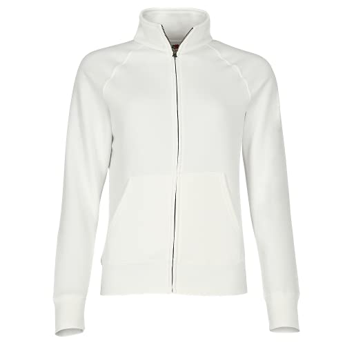 Lady-Fit Sweatjacke M / 12,White von Fruit of the Loom