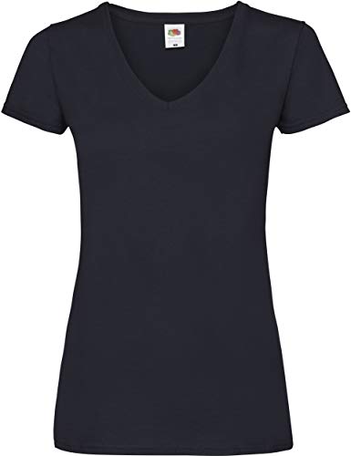 Lady-Fit Valueweight V-Neck T-Shirt von Fruit of the Loom Dunkelblau XXL von Fruit of the Loom