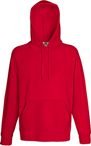 Lightweight Hooded Sweat - Farbe: Red - Größe: L von Fruit of the Loom