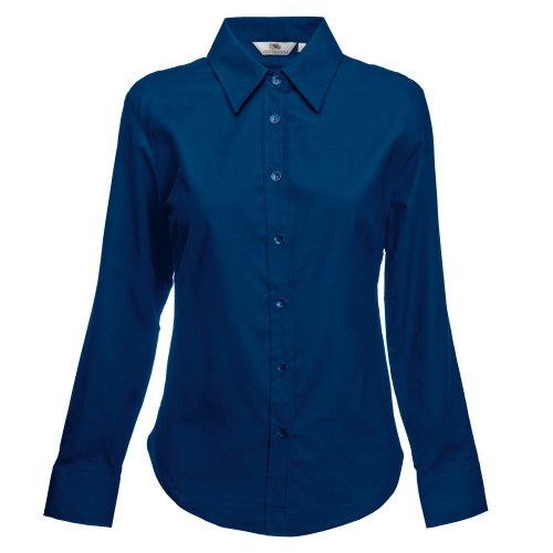 Oxford Bluse Langarm Lady-Fit - Farbe: Navy - Größe: 3XL von Fruit of the Loom