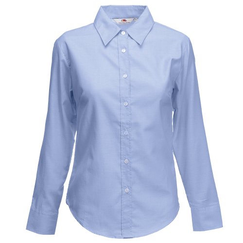 Oxford Bluse Langarm Lady-Fit - Farbe: Oxford Blue - Größe: 3XL von Fruit of the Loom