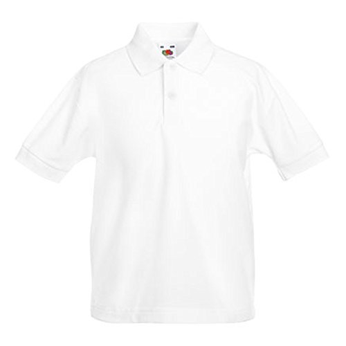 POLOSHIRT FRUIT OF THE LOOM KIDS 116 128 140 152 164 164,Weiß 164,White von Fruit of the Loom