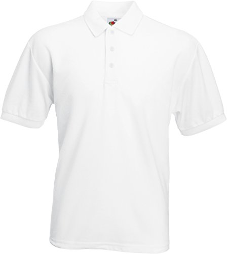 Fruit of the Loom Polo-Shirt * 65/35 Polo L * Weiss Weiß,L von Fruit of the Loom