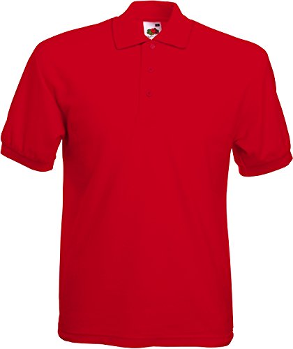 Polo-Shirt * 65/35 Polo * Fruit of the Loom Farbe rot Größe XXL von Fruit of the Loom