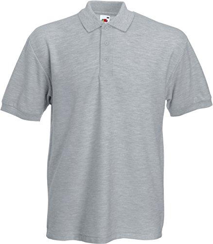 Polo-Shirt * Heavy 65/35 Polo * Fruit of the Loom graumeliert,XL von Fruit of the Loom