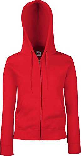 Premium Hooded Sweatjacke Lady-Fit - Farbe: Red - Größe: L von Fruit of the Loom