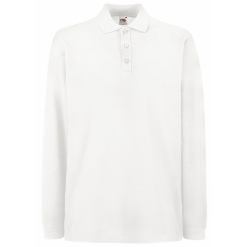 Premium Langarm Polo - Farbe: White - Größe: 3XL von Fruit of the Loom