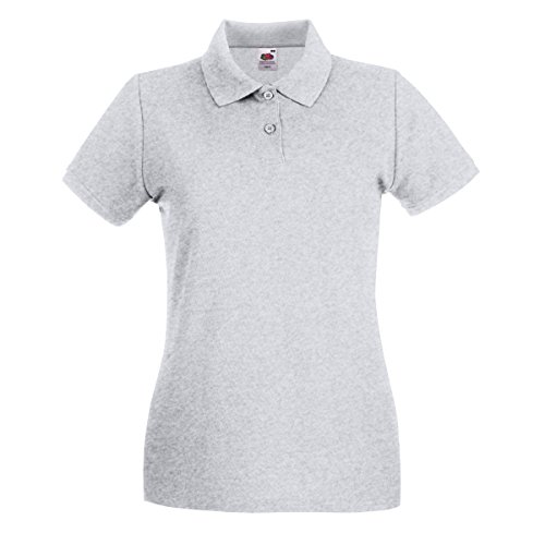 Premium Polo Lady-Fit - Farbe: Heather Grey - Größe: M von Fruit of the Loom