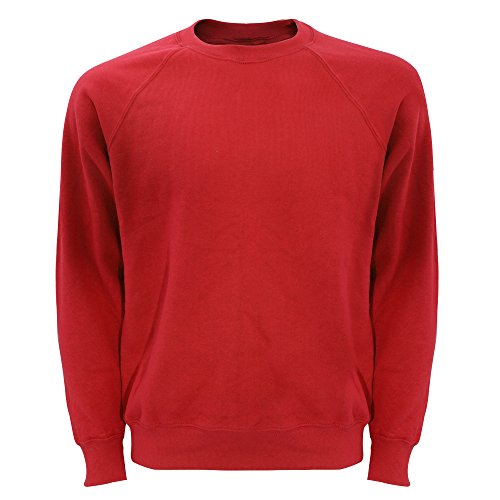 Sweatshirt - Fruit of the Loom 'Sweat Raglan', Größe:XL; Farbe:red von Fruit of the Loom