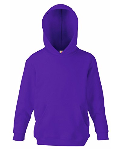 Unisex-Kapuzen-Sweatshirt/Hoodie für Kinder von Fruit of the Loom M Violett von Fruit of the Loom