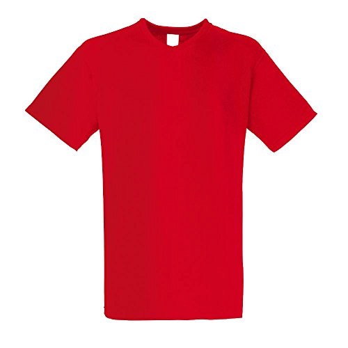 Valueweight V-Neck T-Shirt von Fruit of the Loom S M L XL XXL verschiedene Farben XL,Rot von Fruit of the Loom