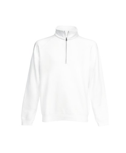 Zip Neck Sweatshirt, Größe:S;Farbe:White von Fruit of the Loom