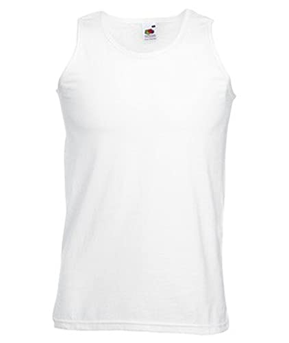 Fruit of the Loom 5er T Shirt Athletic MUSKELSHIRT M L XL XXL 3XL 4XL UNTERHEMD Tank TOP (L, Weiss) von Fruit of the Loom