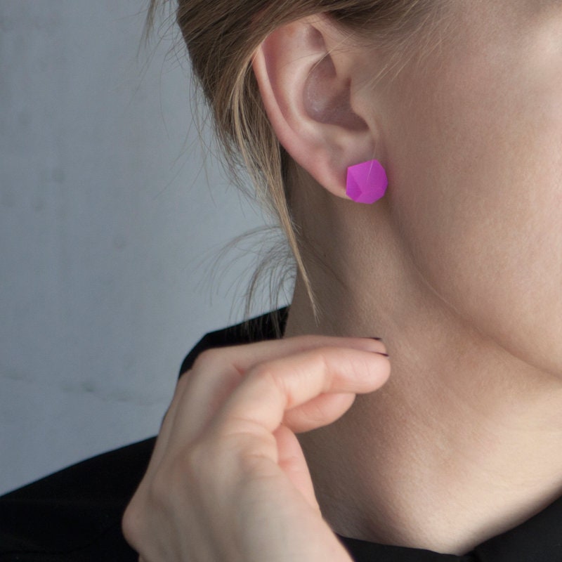 Ohrringe - Vu Kristalle 12 Mm Magenta Pink Ohrringe - Vu Kristalle 12 Mm Magenta Pink von FruitBijoux