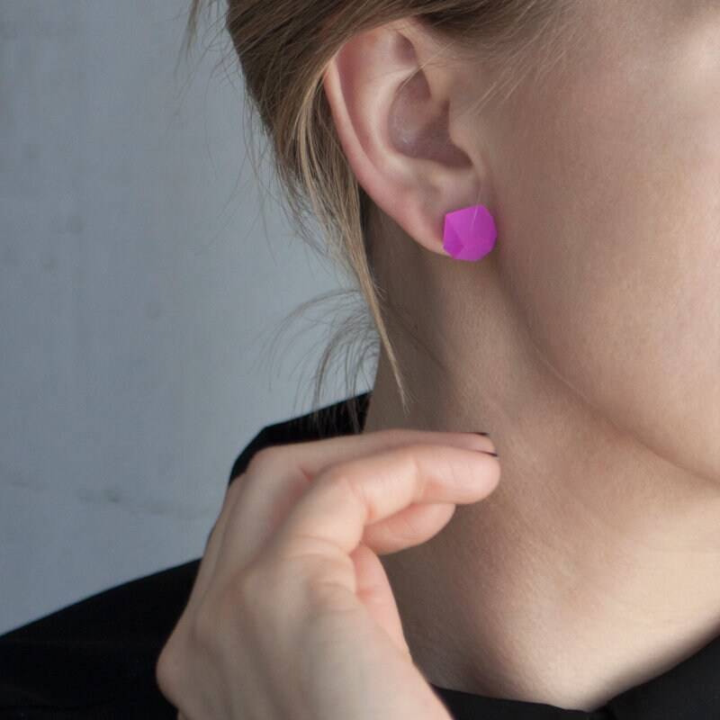 Ohrringe - Vu Kristalle 12 Mm Magenta Pink Ohrringe - Vu Kristalle 12 Mm Magenta Pink von FruitBijoux