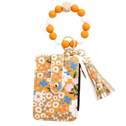 Flower Wallet Purse, Keychain Wristlet Wallet, Folded Edge Wallet, Lovely Faux Leather Purse, Small Credit Card Wallet, Silicone Bracelet Wallet, Cute Wallet for Women von Fruusv