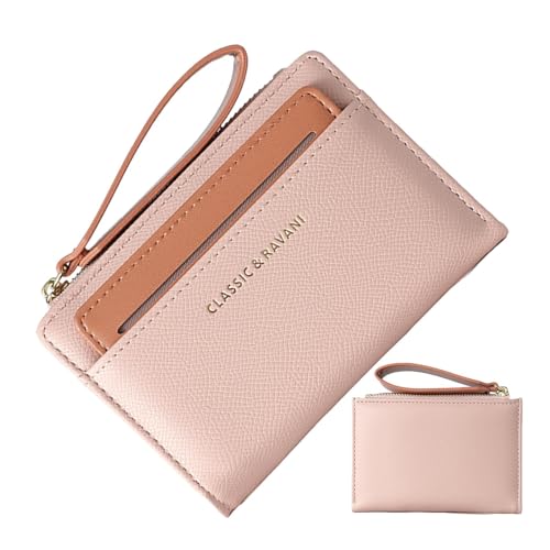 Fruusv Geldbörse mit Reißverschluss für Damen, Kurze Geldbörse mit Reißverschluss,Leichtes Kreditkartenetui mit Umhängeband | Kurzes Kreditkartenetui mit großem Fassungsvermögen und multifunktional von Fruusv