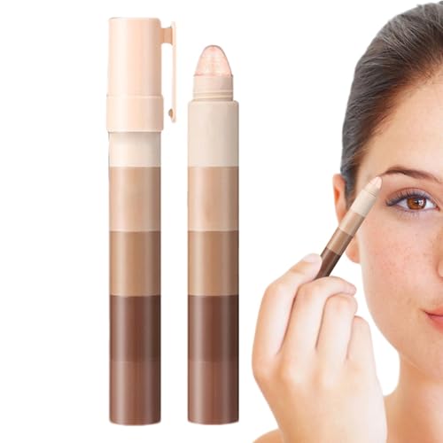 Highlighter Eye Shadow Stick, Non-Stick Eye Makeup, 4g Eyeshadow Lipstick & Lip Crayon Stick, Full Coverage Liner Pen, Versatile Eye and Lip Makeup for Girls, Women, Long-lasting Lipstick von Fruusv