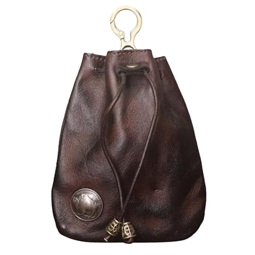 Leather Drawstring Coin Purse, Coin Organizer, 3.54×0.78×4.52 Inches, Change Holder, Small Pouch for Men and Women, Convenient Design for Everyday Use Outdoor von Fruusv
