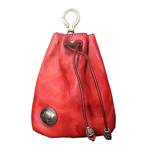 Leather Drawstring Coin Purse, Coin Organizer, 3.54×0.78×4.52 Inches, Change Holder, Small Pouch for Men and Women, Convenient Design for Everyday Use Outdoor von Fruusv