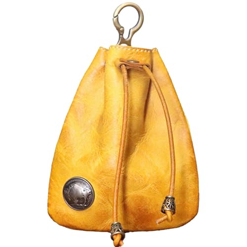 Leather Drawstring Coin Purse, Coin Organizer, 3.54×0.78×4.52 Inches, Change Holder, Small Pouch for Men and Women, Convenient Design for Everyday Use Outdoor von Fruusv