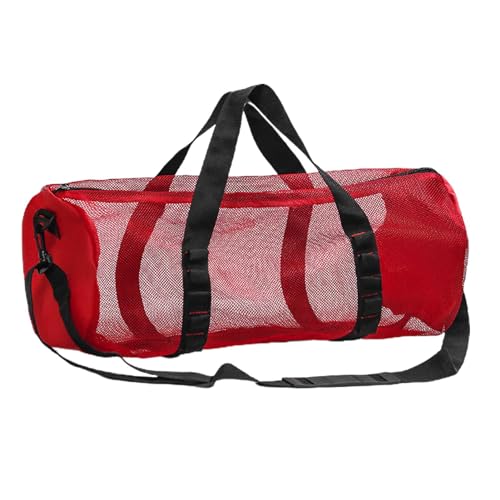Mesh Turnbeutel Scuba Diving Bag Verstellbarer Riemen Turnbeutel Große Kapazität Sportbeutel Mesh Design Gym Bag Schnorchel Gear Bag Reise Fitness Tasche Zylindrischer Turnbeutel Schnell Trockene von Fruusv