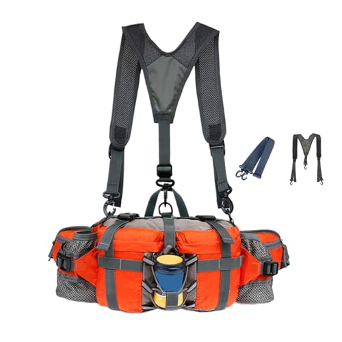 Outdoor-Gürteltasche, Hüfttasche für Camping, robuste Hüfttasche, vielseitige Hüfttasche zum Gehen, praktische Hüfttasche, 28 x 13 x 15 cm, Hüfttaschen für Männer (Mehrfarbig) von Fruusv