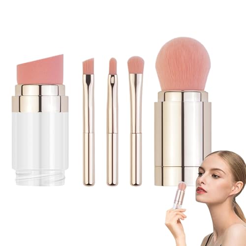 Reise-Make-up-Pinsel-Set, tragbares Lidschatten-Pinsel-Set, multifunktionales Beauty-Tool, Foundation, Concealer & Lidschatten, kompakter Applikator für Gesicht und Wangen, 2,7 x 2,7 x 13,4 cm von Fruusv
