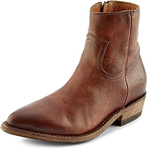 Frye Billy Inside Zip Booties for Women Crafted from Antique Pull-Up Leder with Wellington Stitchwork and Piping, Brass Hardware and Inside Zipper - 5 " Shaft Height, Redwood, 36 EU von FRYE