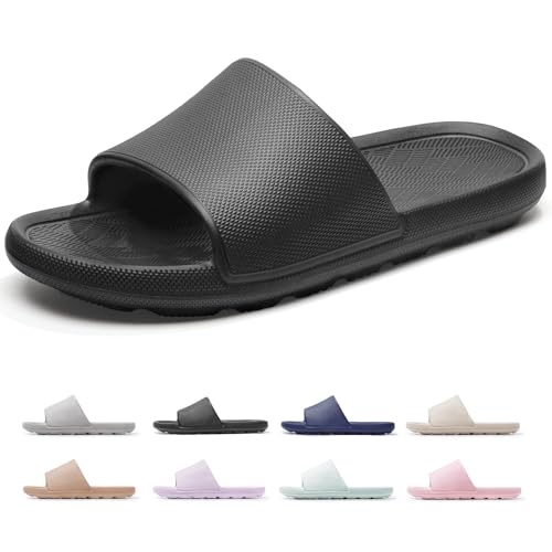 Duschschuhe für Herren und Damen, mit Fußgewölbeunterstützung, rutschfest, schnell trocknend, Slides für Studentenwohnheim, Badezimmer, Pool-Slides, leichte Strandsandalen, 668, schwarz, 6-7 Women/4-5 Duschschuhe für Herren und Damen, mit Fußgewölbeunterstützung, rutschfest, schnell trocknend, Slides für Studentenwohnheim, Badezimmer, Pool-Slides, leichte Strandsandalen, 668, schwarz, 6-7 Women/4-5 von Frykun