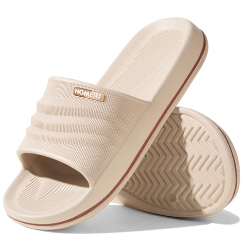 Frykun Herren Badeschuhe Komfort Dusche Hausschuhe Indoor Home Beach rutschfeste Sandalen, Khaki, 9.5-10 Narrow Women/7.5-8 Narrow Men Frykun Herren Badeschuhe Komfort Dusche Hausschuhe Indoor Home Beach rutschfeste Sandalen, Khaki, 9.5-10 Narrow Women/7.5-8 Narrow Men von Frykun