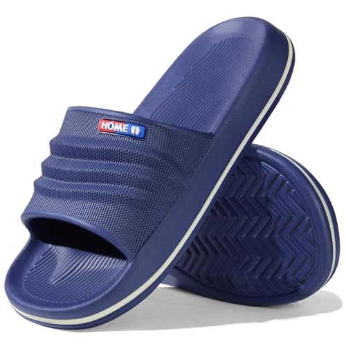 Frykun Herren Badeschuhe Komfort Dusche Hausschuhe Indoor Home Beach rutschfeste Sandalen, Marineblau, 11-11.5 Narrow Women/8.5-9.5 Narrow Men Frykun Herren Badeschuhe Komfort Dusche Hausschuhe Indoor Home Beach rutschfeste Sandalen, Marineblau, 11-11.5 Narrow Women/8.5-9.5 Narrow Men von Frykun