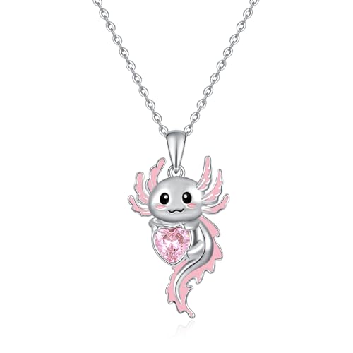 Axolotl Kette 925 Sterling Silber Axolotl Schmuck Axolotl Anhänger für Frauen Niedliche Tierschmuck Geschenk für Frau Tochter Halsketten für Frauen von Fryneauy