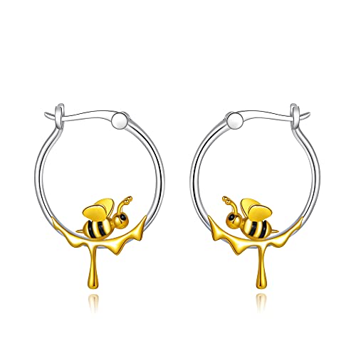 Biene Creolen 925 Sterling Silber Biene Ohrringe Tier Schmuck Geschenk für Damen Mädchen Biene Creolen 925 Sterling Silber Biene Ohrringe Tier Schmuck Geschenk für Damen Mädchen von Fryneauy