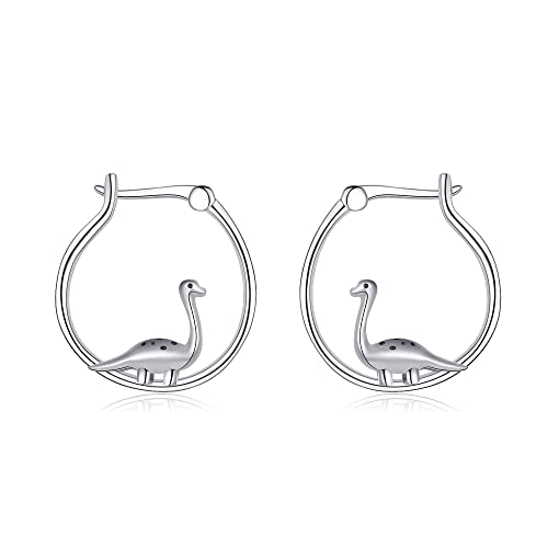 Dinosaurier Ohrringe Creolen 925 Sterling Silber Tier Schmuck Geschenk für Frauen Mädchen Mutter Tochter von Fryneauy