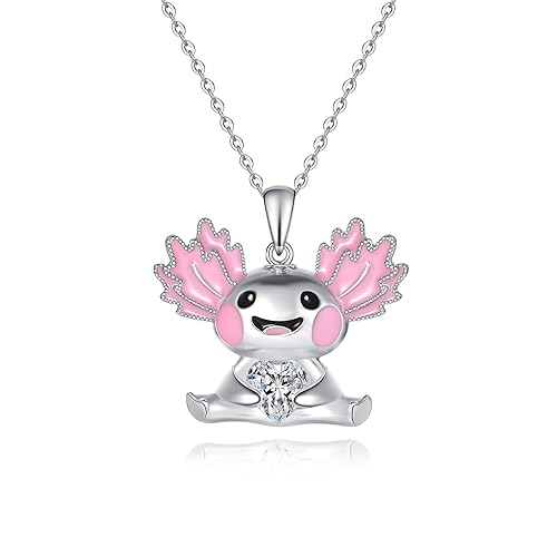 Fryneauy Axolotl Kette 925 Sterling Silber Axolotl Schmuck Axolotl Anhänger for Women Cute Animal Jewelry Gift for Wife Daughter Necklaces for Women von Fryneauy
