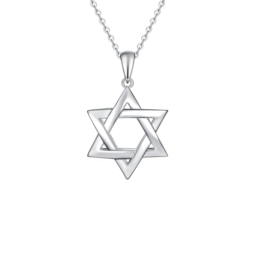 Hexagramm Davidstern Halskette 925 Sterling Silber Anhänger Halskette Schmuck Geschenk für Frauen Tochter Mutter von Fryneauy
