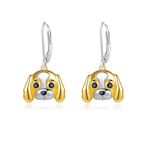Springer Spaniel Ohrringe - Französischer Baumelnder Tropfen S925 Sterling Silber Haken Schmuck für Frauen Damen von Fryneauy