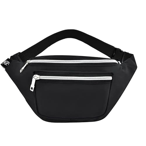 Bauchtaschen für Damen und Herren, modische Nylon-Hüfttasche, Reisetasche, Lauftaschen, Schwarz , 34 x 10 x 16cm / 13.38 x 3.93 x 6.29in von FuBESk