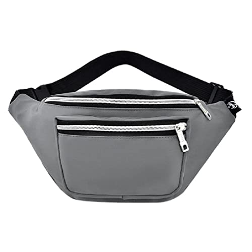 Bauchtaschen für Damen und Herren, modische Nylon-Hüfttasche, Reisetasche, Lauftaschen, grau, 34 x 10 x 16cm / 13.38 x 3.93 x 6.29in von FuBESk