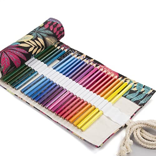 FuBESk 36/48/72 Löcher Bleistift Roll Wrap Große Kapazität Bleistift Fall Multiuse Roll Up Bleistift Fall Stift Vorhang Stift Tasche von FuBESk