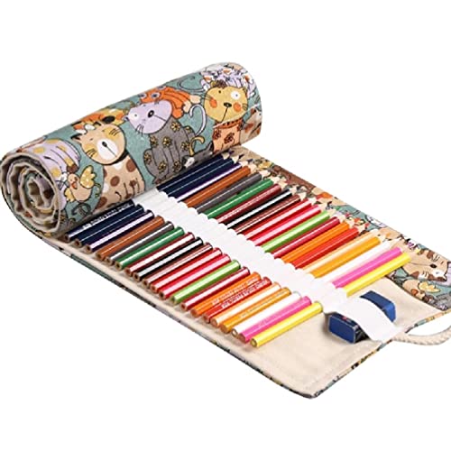 FuBESk 36/48/72 Löcher Bleistift Roll Wrap Große Kapazität Bleistift Fall Multiuse Roll Up Bleistift Fall Stift Vorhang Stift Tasche von FuBESk