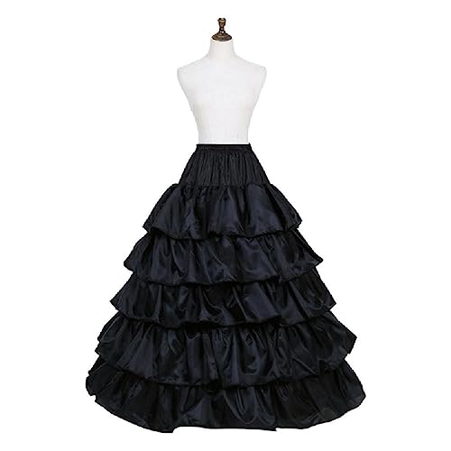 FuBESk Damen Crinoline Petticoat Schwarz Hoop Rock Bodenlang Ballkleid Slip Mädchen Unterrock für Hochzeit Brautkleid von FuBESk