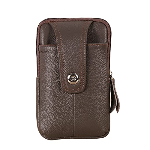 Herren Vintage Rindsleder Hüfttasche Handytasche Sport Gürtel Hüftgurt Holster Brieftasche Tragetasche für Tasche Geldbörse, braun von FuBESk