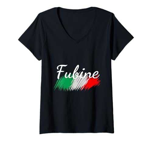 Damen Fubine Italien-Flagge, Souvenir, Geschenk, passendes italienisches Souvenir T-Shirt mit V-Ausschnitt Damen Fubine Italien-Flagge, Souvenir, Geschenk, passendes italienisches Souvenir T-Shirt mit V-Ausschnitt von Fubine Italy Souvenirs & Fubine Gifts Women