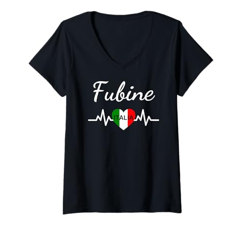 Damen Fubine Italien-Flagge, Souvenir, Geschenk, passendes italienisches Souvenir T-Shirt mit V-Ausschnitt Damen Fubine Italien-Flagge, Souvenir, Geschenk, passendes italienisches Souvenir T-Shirt mit V-Ausschnitt von Fubine Italy Souvenirs & Fubine Gifts Women