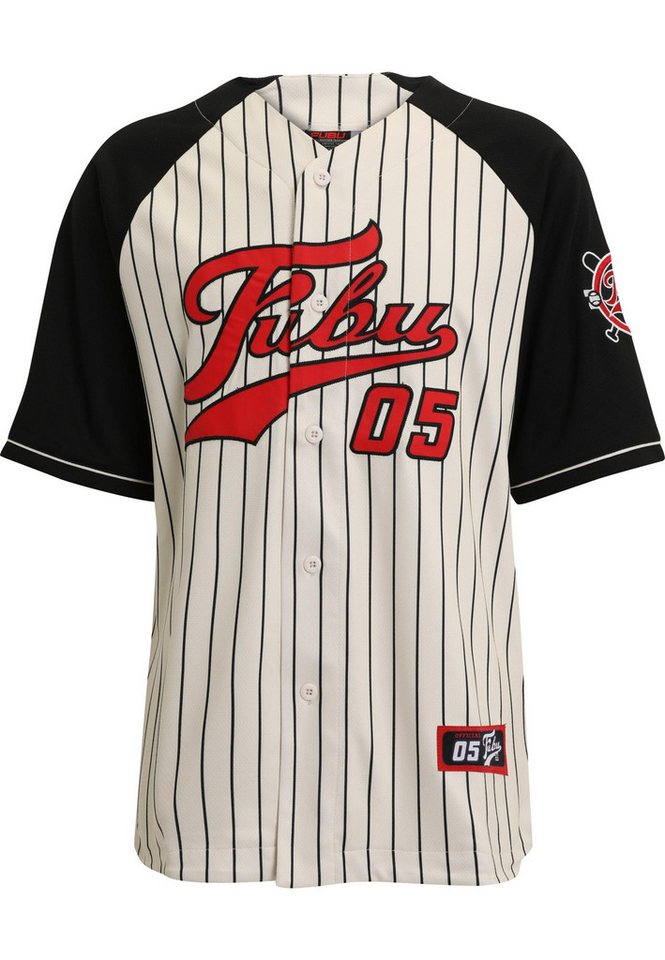 Fubu Kurzarmhemd Fubu Herren FM231-008-1 FUBU Varsity Pinstriped Baseball Shirt (1-tlg) von Fubu
