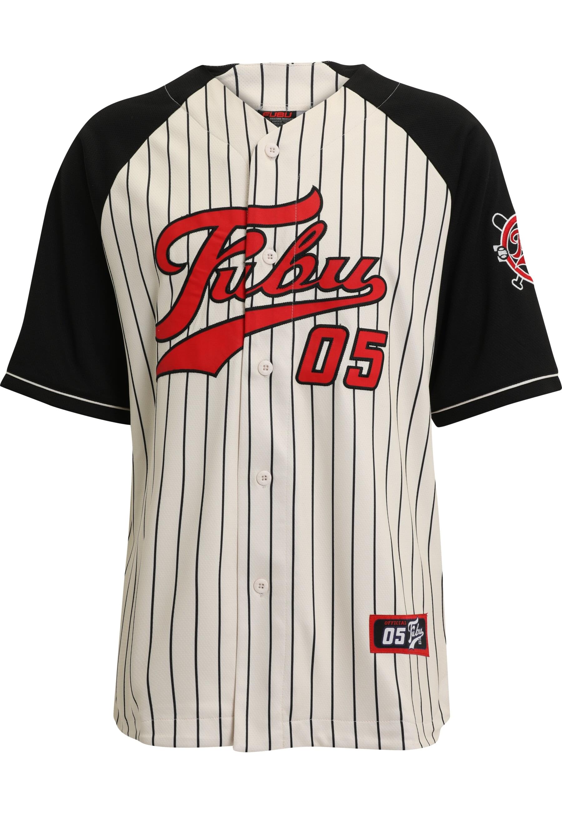 Fubu Kurzarmhemd "Fubu Herren FM231-008-1 FUBU Varsity Pinstriped Baseball Shirt", 1 Stk. von Fubu