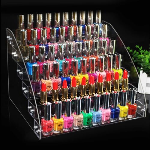 Acryl -Nagellack -Displayständer Organizer Rack 2 bis 7 Stufe Optionen Sturdy Clear Storage Halter Easy Assembly (#5 (sechster Stock)) von Fuchooky