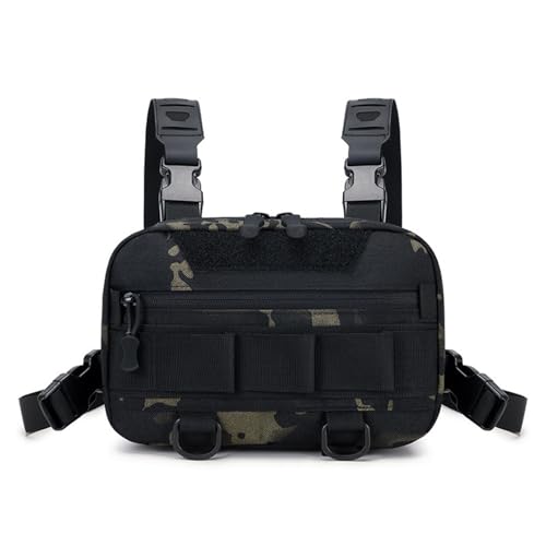 Kleine Wanderschachtel Männer mit großer Kapazität Fischerei Tackle Rucksack Brustpaket für Männer Reisen Bereit Fischerei Rucksack mit Rutenhalter (Camuflaje Negro) von Fuchooky